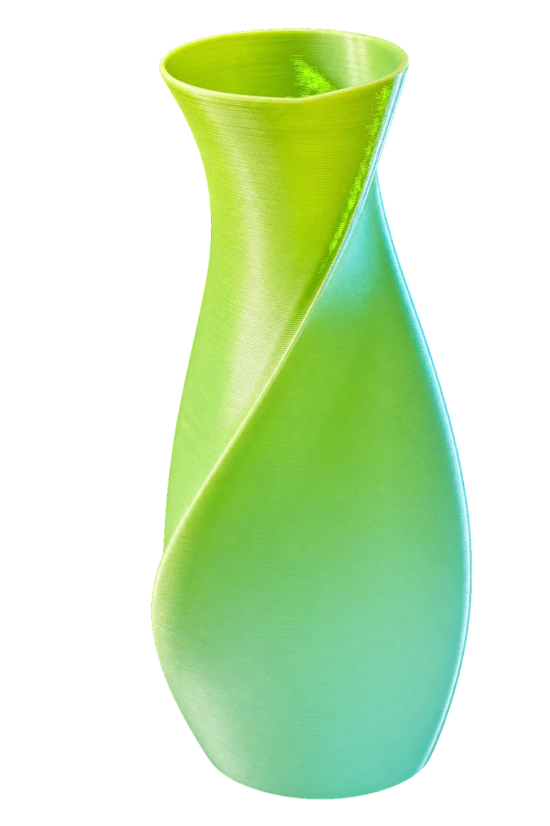 A printed spiral vase.